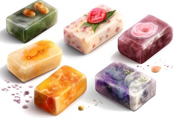 Poster - handmade soap isolated on white background. Generated by AI