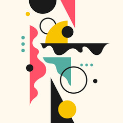 Poster - Trendy abstract background. Composition forms. Modern vector illustration