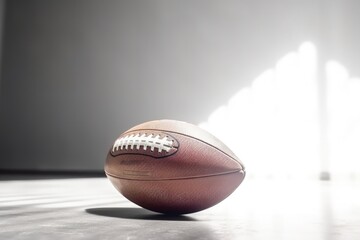 Wall Mural - American football ball on white background, sports concept, digital illustration. Generative AI