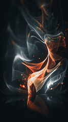 Canvas Print - Abstract smoke on black background. Generative AI