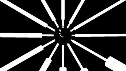 Poster - Abstract black and white 3D spiral formed by narrow white stripes. Design. Rotating endless spiral.