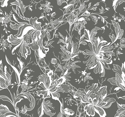 Wall Mural - Chintz. lace floral seamless pattern.