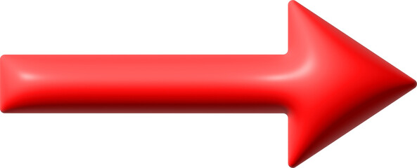 Sticker - red straight 3d arrow right horizontal shape simple plain element symbol sign icon isolated overlay 