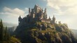 © LAYHONG - Fantastic view of the famous castle on the rock in the mountains, Generative AI