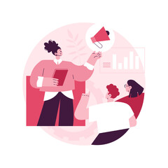 Poster - Marketing meetup abstract concept vector illustration. Marketing conference, digital meetup, sharing experience, business internet forum, social networking, b2b market meeting abstract metaphor.