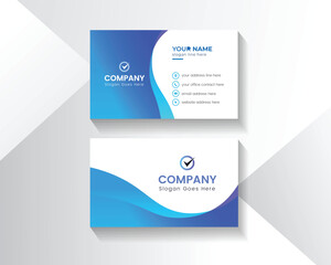 Canvas Print - Modern creative business card,  Business cards templates. Modern business cards. Business card with photo, business card , business card layout. Blue business card