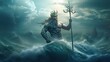 Neptune, the Roman God of the Ocean and Waterways by Generative AI