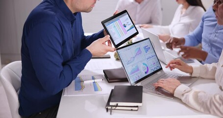 Poster - Business People Working On Dashboard Using Computer