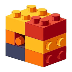 Poster - Cute toy brick block for childhood fun