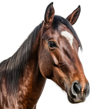 Horse Face Shot Isolated On Transparent Background