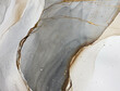 Abstract brown art with gold and gray — beige background with golden paint. Beautiful smudges and stains made with alcohol ink. Brown fluid art texture resembles brown marble, watercolor or aquarelle.