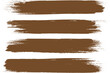 Brown brush stroke set isolated on background. Paint brush stroke vector for ink paint, grunge design element, dirt banner, watercolor design, dirty texture. Trendy brush stroke, vector illustration