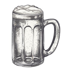 Wall Mural - Frothy beer drink, sketch style