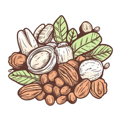 Wall Mural - Fresh organic seeds snack illustration