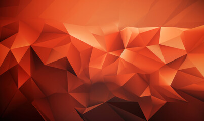 Abstract terracotta color background or wallpaper with polygons, triangles or concave geometries, Generative AI