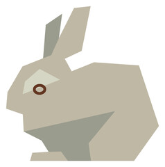 Canvas Print - Rabbit icon. Bunny symbol. Hare animal in polygonal style