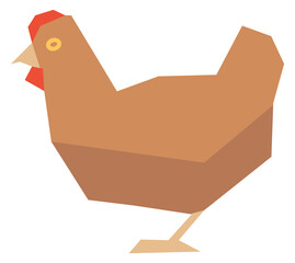 Canvas Print - Chicken icon. Farm hen bird in polygonal style