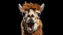 A Silly Llama Sticking Out Its Tongue. AI Generated