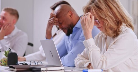 Poster - Bored Team Diverse At Presentation Meeting
