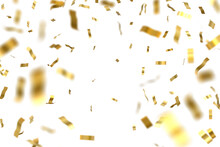 Golden Confetti Fluttering Down In Celebration