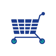 Icon Of A Blue Shopping Cart