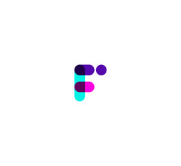 Letter F logo set with gradient design, concept of 5G, future and forward. Technology F letter logo.