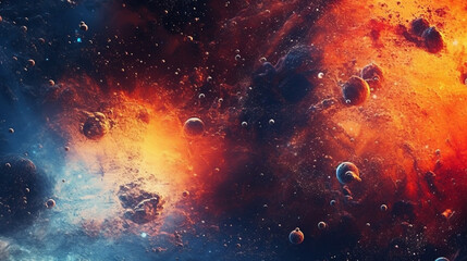 Wall Mural - Generative AI, an abstract background image with a cosmic theme