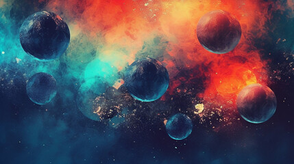 Wall Mural - Generative AI, an abstract background image with a cosmic theme