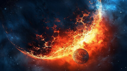 Wall Mural - Generative AI, an abstract background image with a cosmic theme