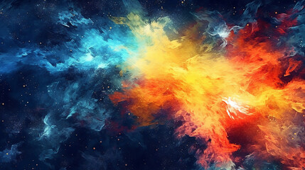 Wall Mural - Generative AI, an abstract background image with a cosmic theme