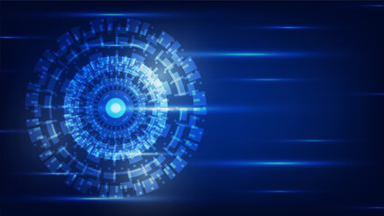 Hi tech circle digital HUD screen for modern graphic design. futuristic technology background concept