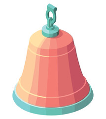 a shiny colored handbell illustration