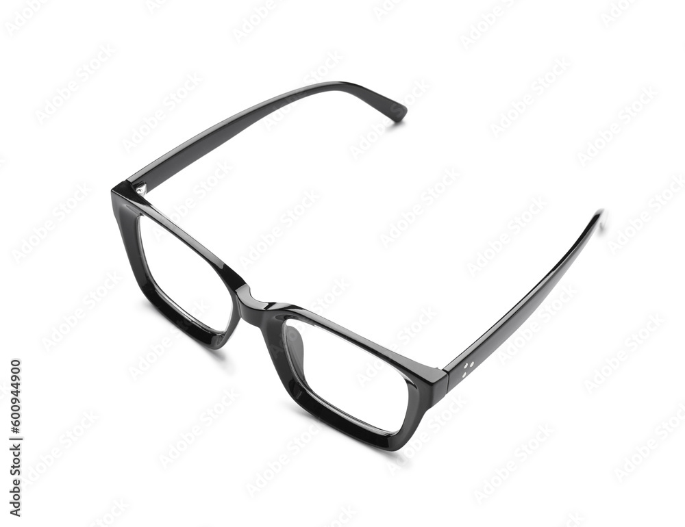 Stylish eyeglasses isolated on white background