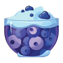 Wall Mural - fresh blueberries in bowl icon