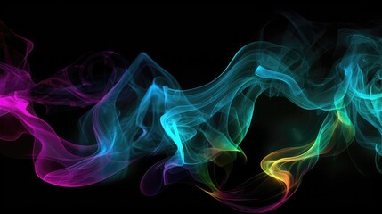 Neon smoke, a virtual reality world with Neon 3d Abstract Landscape inside Metaverse world with glowing neon light and glow
