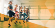 © Chanel M/peopleimages.com - Group, gym exercise and cardio training or fitness, workout and class, club or team running or challenge, practice or healthy routine. People, personal trainer or friends exercising with banner space
