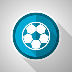 Poster - Soccer symbol, flat design vector blue icon with long shadow