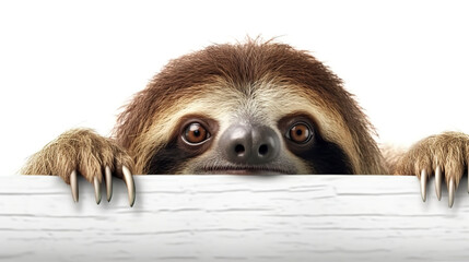 Sloth on the white background. Generative AI.