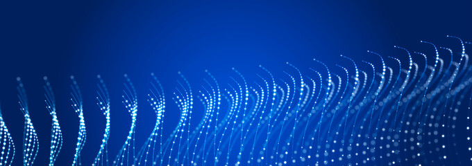 Poster - Polygonal background with dots and lines. Network connection structure. Science and technology. 3d