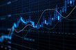 © Who is Danny - Perspective view of stock market growth, business investing and data concept with digital financial chart graphs, diagrams and indicators on dark blue blurry background. 3D rendering