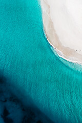 Wall Mural - Tropical island surrounded by turquoise waters. Boullanger island situated off the coast of Jurien Bay, Western Australia, Australia. Coastal, Seasacape.