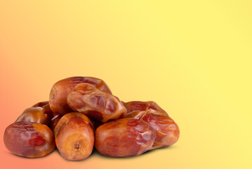 Wall Mural - Heap of dried dates with shadow, copy space.