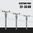 Electric pole. High voltage power concrete pole 22-33 Kv in thailand. Electric power transmission.