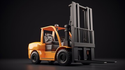 Poster - Forklifts are lifting products made in China in the warehouse. Futuristic technologies of the future. Generative AI