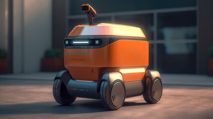 Aufkleber - Autonomous Robot transportation .Futuristic technologies of the future. Generative AI