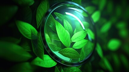 Leinwandbilder - Abstract growing plant in soil.Low-poly style. Abstract neon frame style. Generative AI