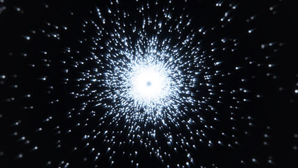 Wall Mural - bright flash. abstract digital background. data flow information. dark background with stars and lig