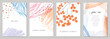 Creative universal art templates with abstract and floral elements. For poster, greeting and business card, invitation, flyer, banner, brochure, email header, post in social networks, advertising.
