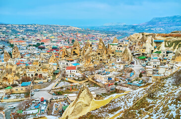 Canvas Print - The mountain town in Cappadocia, Turkey