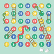 Ladder snakes game,Funny frame for children,Vector illustrations.